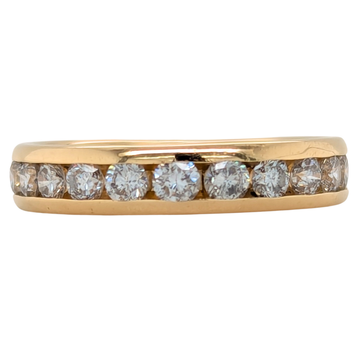 Estate: 18K Yellow Gold Diamond Channel Set Band