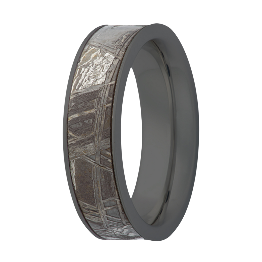 Men's 5MM Meteorite Ring with Zirconium