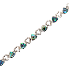 Sterling Silver Triangle Abalone Toggle Bracelet