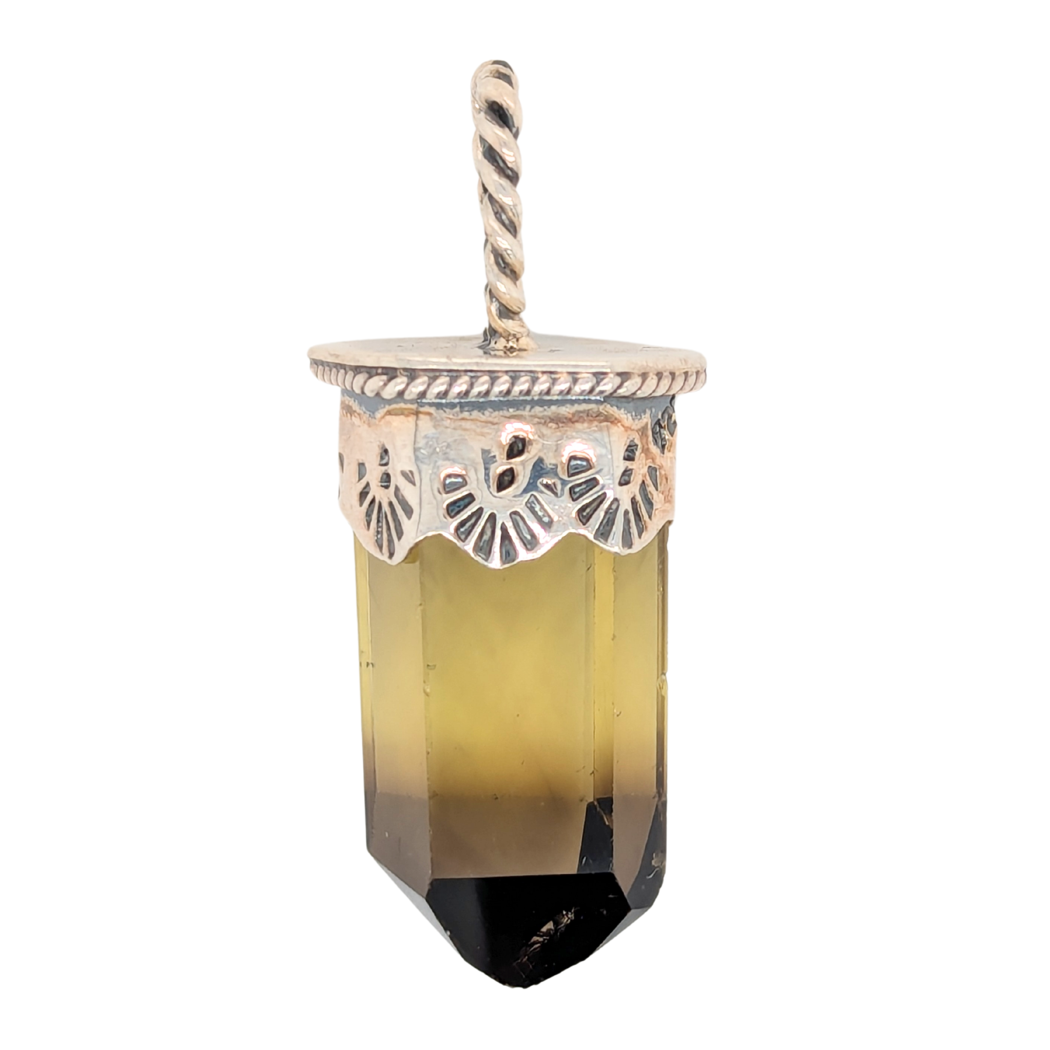 Sterling Silver Bi-Color Citrine Point Pendant