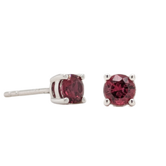 14K White Gold .51CTW Ruby Stud Earrings