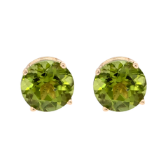 14K Yellow Gold 2.5CTW Peridot Stud Earrings
