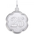 Sterling Silver Scalloped 25 Disc Charm.