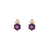 14kt Yellow Gold 1.84ctw Hexagon Amethyst .19ctw Diamond Studs.