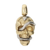 10kt Two Toned Skull with Snakes Pendant