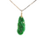 Estate 10kt Yellow Gold Carved Jade Pendant