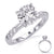 14K White Gold Baguette & Round Diamond Engagement Semi-Mount
