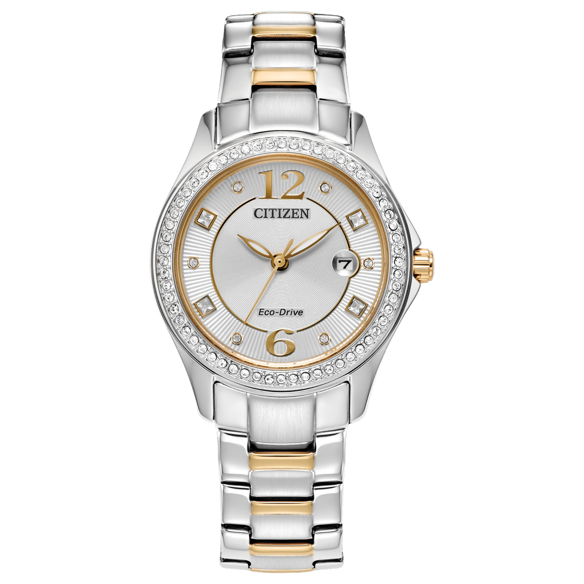 Citizen Eco Drive Two Tone Crystal Ladies Watch FE1146-71A