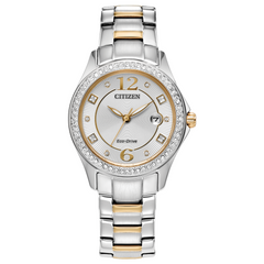 Citizen Eco Drive Two Tone Crystal Ladies Watch FE1146-71A