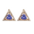 Estate 14kt Yellow Gold 6.5mm Trillion Tanzanite .60ctw Diamond Triangle Studs