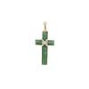 14KY JADE/DIA CROSS ENHANCER PENDANT