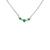 14kt White Gold .08ctw Emerald .09ctw F-G SI1 Diamond Necklace 16in-18in