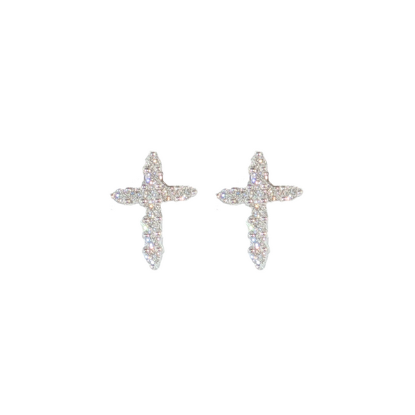 14K WG .23CTW DIA CROSS STUDS