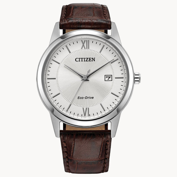Citizen Eco Drive Classic Watch with Brown Leather Strap AW1780-25A.