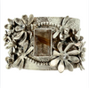 Estate Vintage Sterling Sliver Cuff with Rutilated Quartz