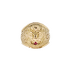 Estate 18kt Yellow Gold Amulet Ruby Ring