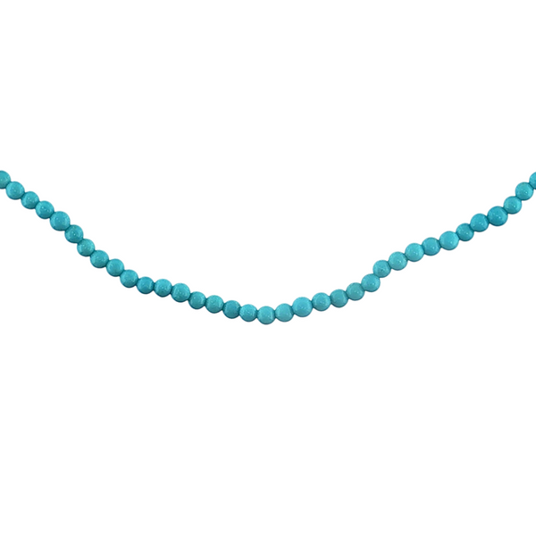 18kt Yellow Gold 2.5mm 14.91ctw Turquoise Bead Necklace 17in