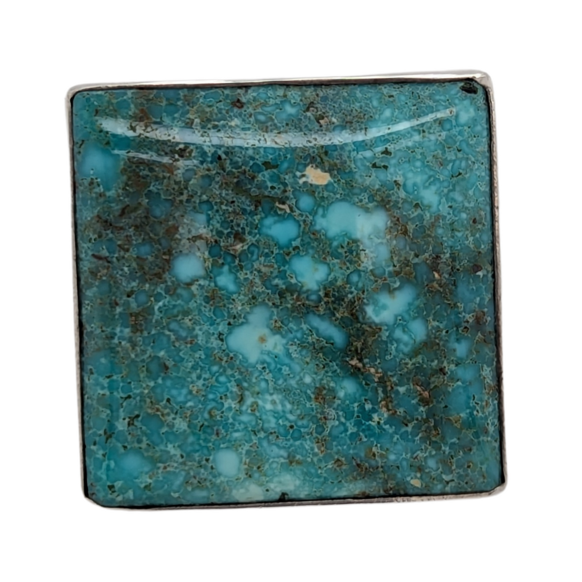 Sterling Silver Square Adjustable Turquoise Ring