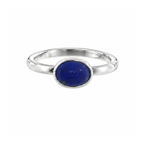 S/S LAPIS OVAL RING SOLD AS