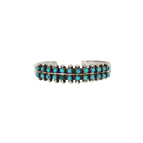 Estate Sterling Sliver Baby Turquoise Cuff