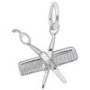 Sterling Silver Comb & Sisscors Charm.