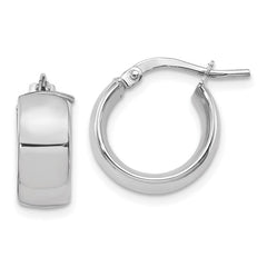 14K White Gold 6MM Hoop Earrings