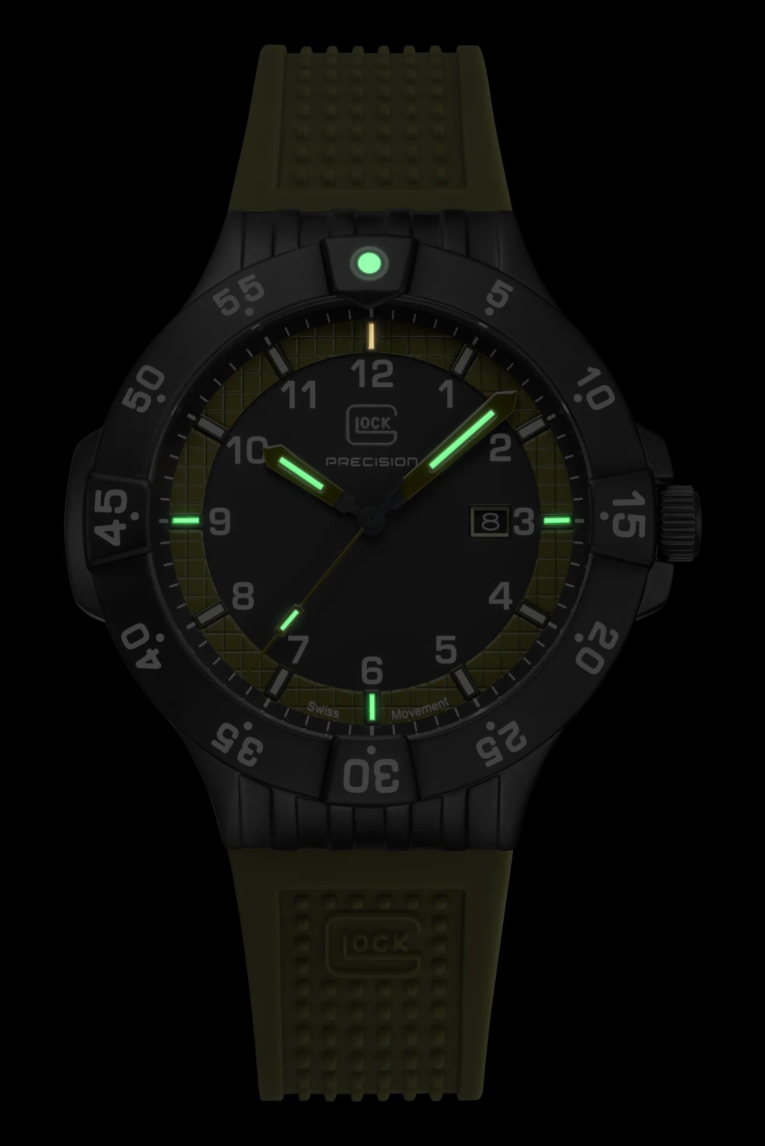 GREEN SILICONE 43MM BLK/GRN DI