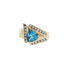 14KY SWISS BLUE TOPAZ 1.5CT DIA 0.28CTW RING
