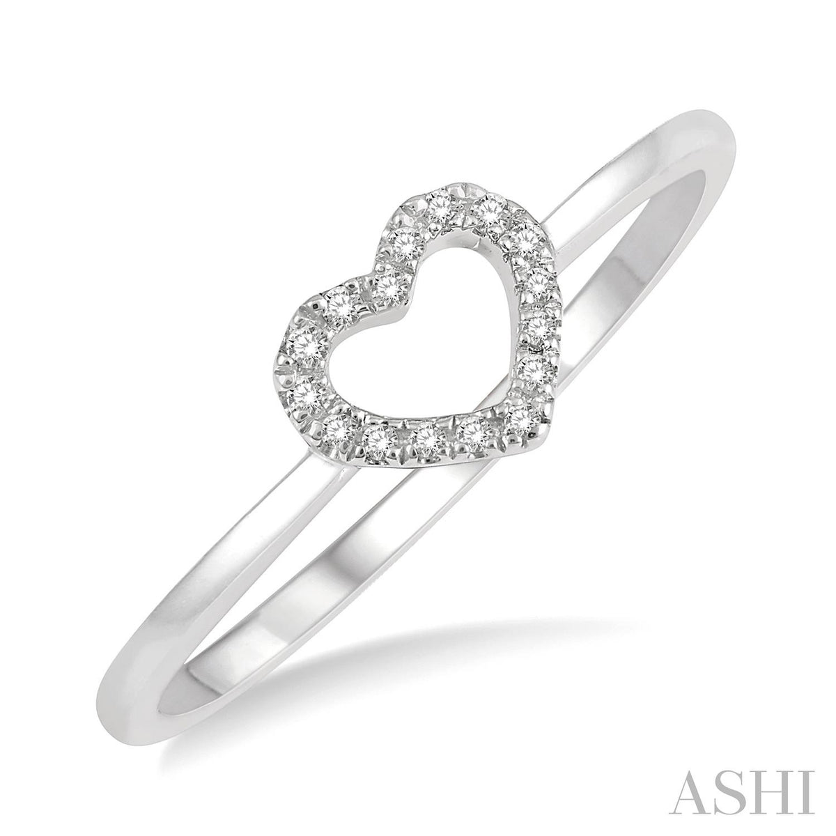 10K White Gold Diamond Heart Ring .05CTW