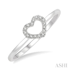 10K White Gold Diamond Heart Ring .05CTW