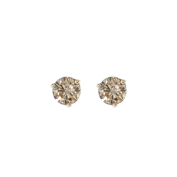 14kt Yellow Gold 1.63ctw Round Antwerp Brown SI1 Studs