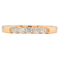 14K Gold 1/4CTW 5 Stone Diamond Band