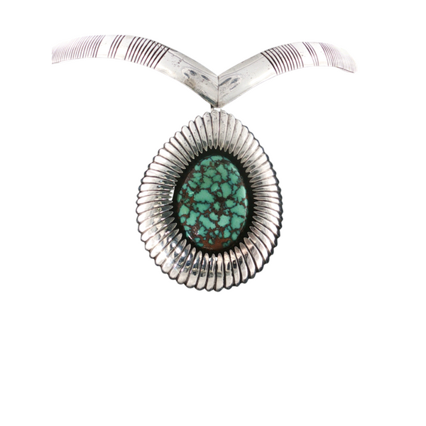 Estate Sterling Sliver Collar Turquoise Necklace DK Lister Artist