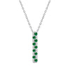 18kt White Gold .23ct Emerald .10ctw Diamond Bar Adjustable Necklace