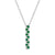 18kt White Gold .23ct Emerald .10ctw Diamond Bar Adjustable Necklace