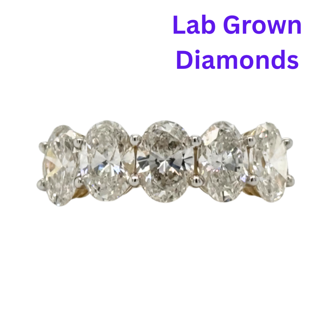 10K YG 2.75CTW LAB DIAMOND 5 OVAL BAND