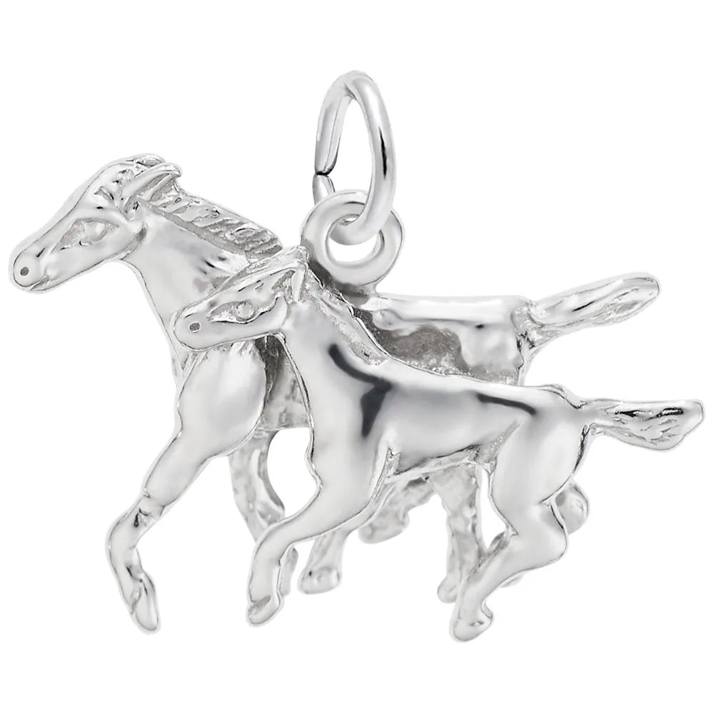 Sterling Silver Horse & Colt Charm