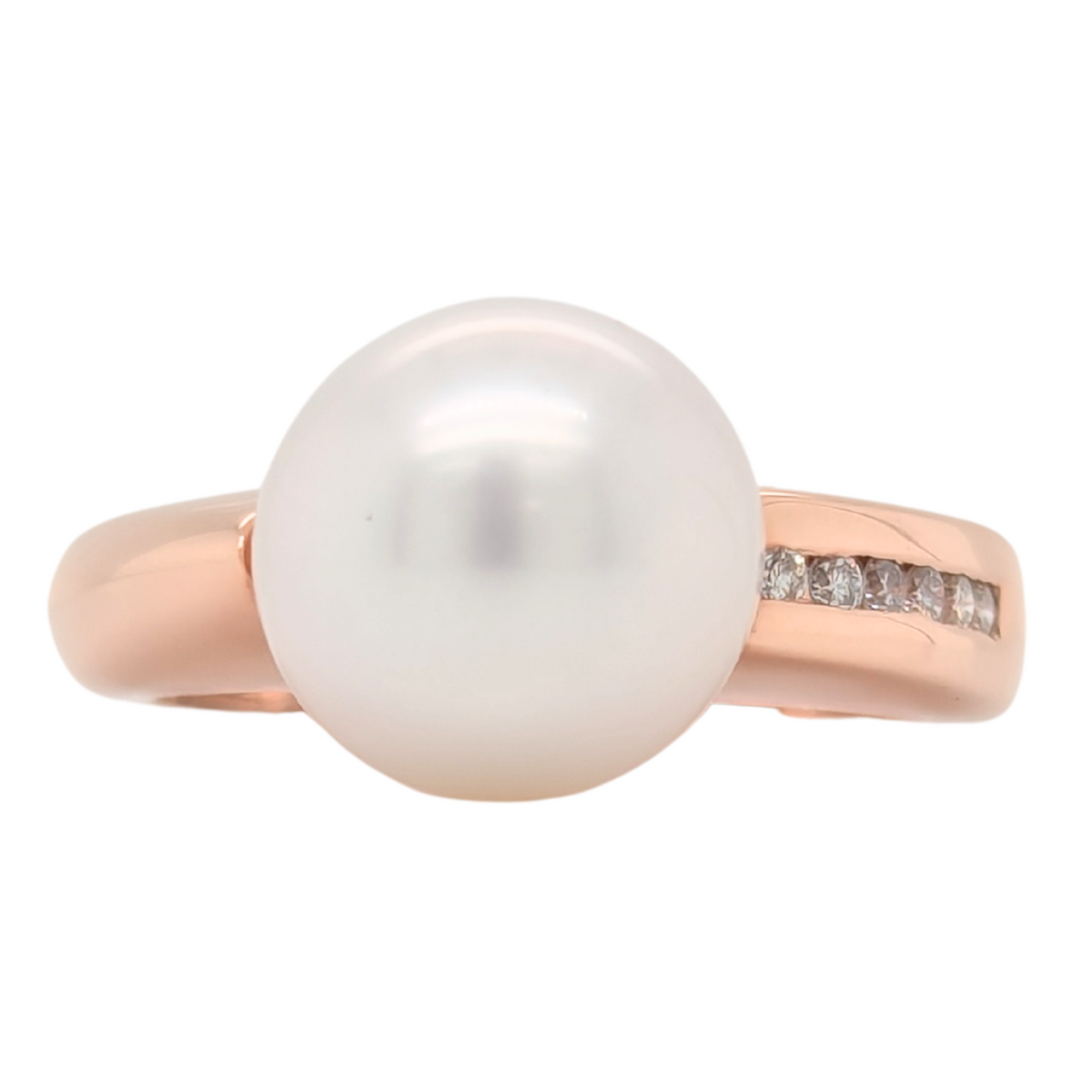 14K Rose Gold South Sea Pearl & Diamond Ring