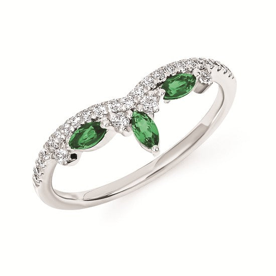 14K WG .27TGW EMERALD .18CTW D