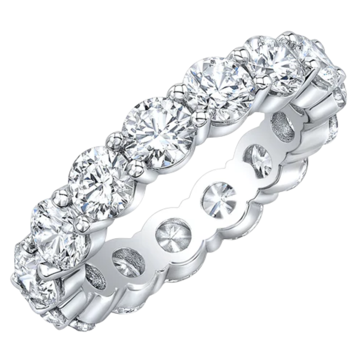 14KT WG ETERNITY BAND 4CTW TLB SI2 SIZE 9