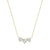18K Yellow Gold Three Stone Diamond Necklace