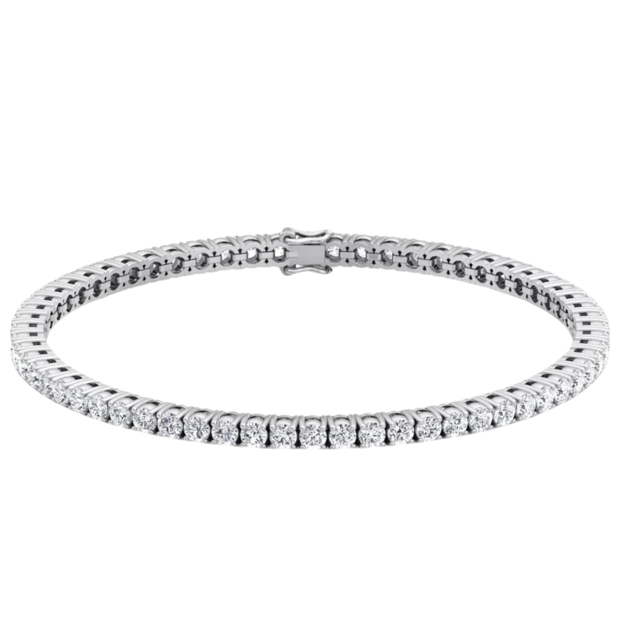 14K White Gold 5CTW Prong Set Diamond Tennis Bracelet