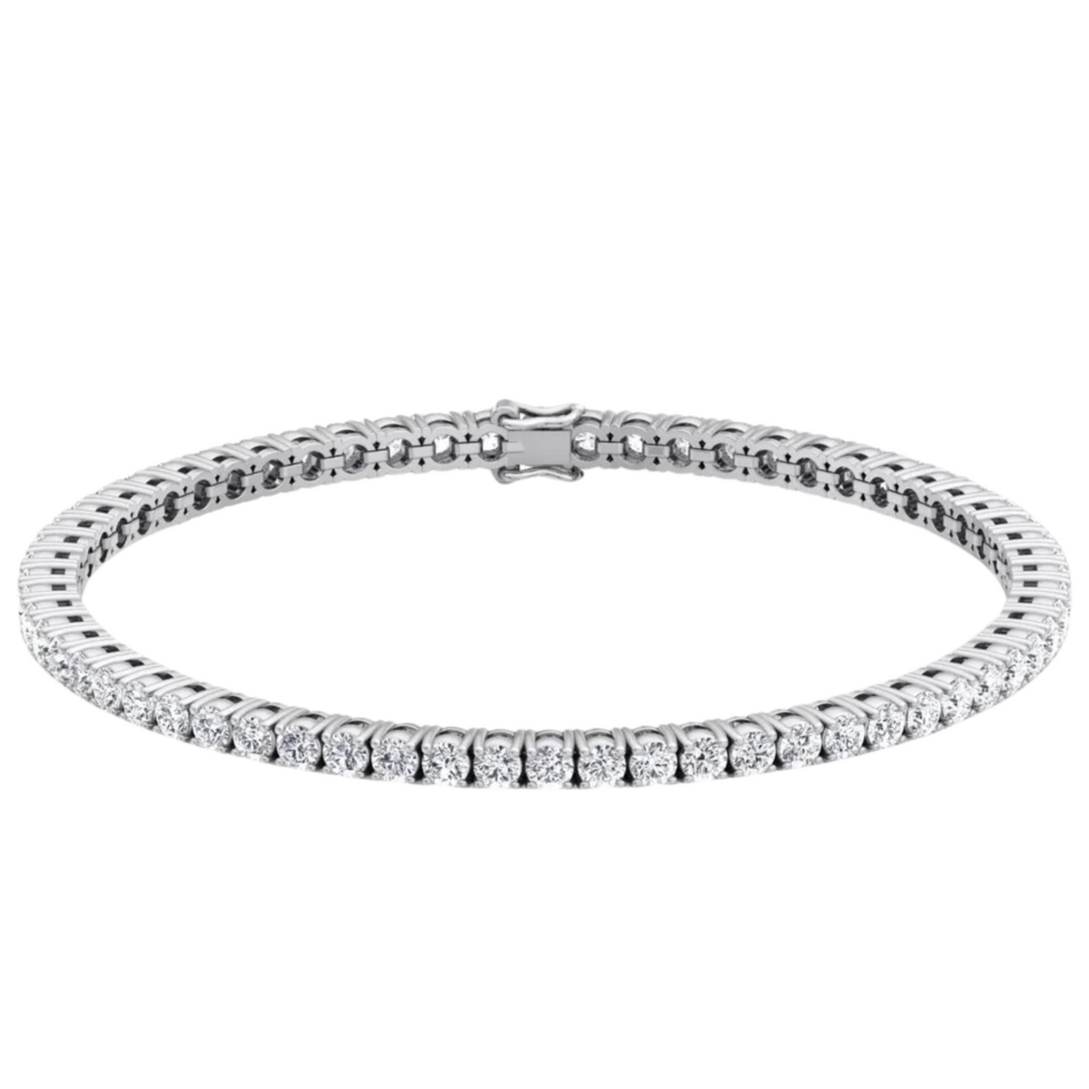 14K White Gold 5CTW Prong Set Diamond Tennis Bracelet