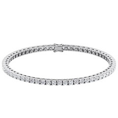 14K White Gold 5CTW Prong Set Diamond Tennis Bracelet
