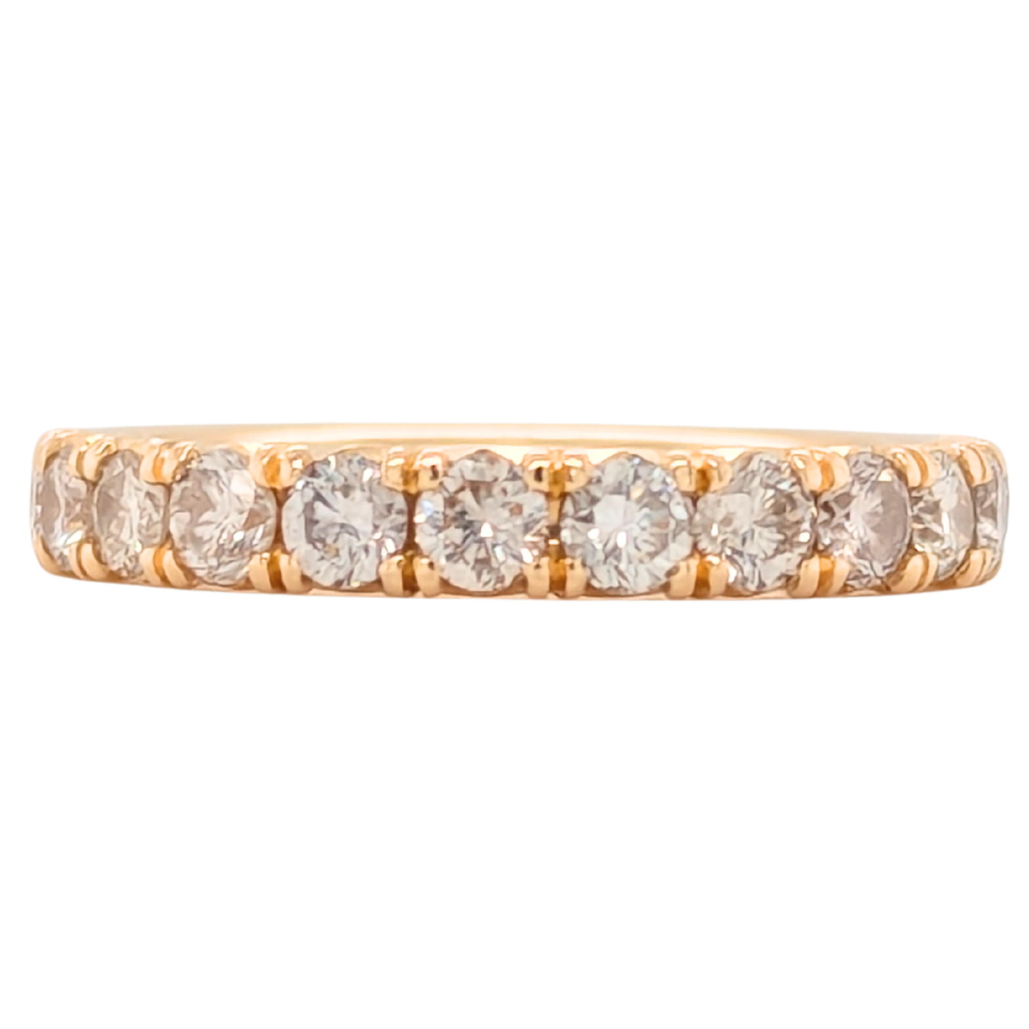 Estate: 18K Yellow Gold 12 Stone Diamond Anniversary Band