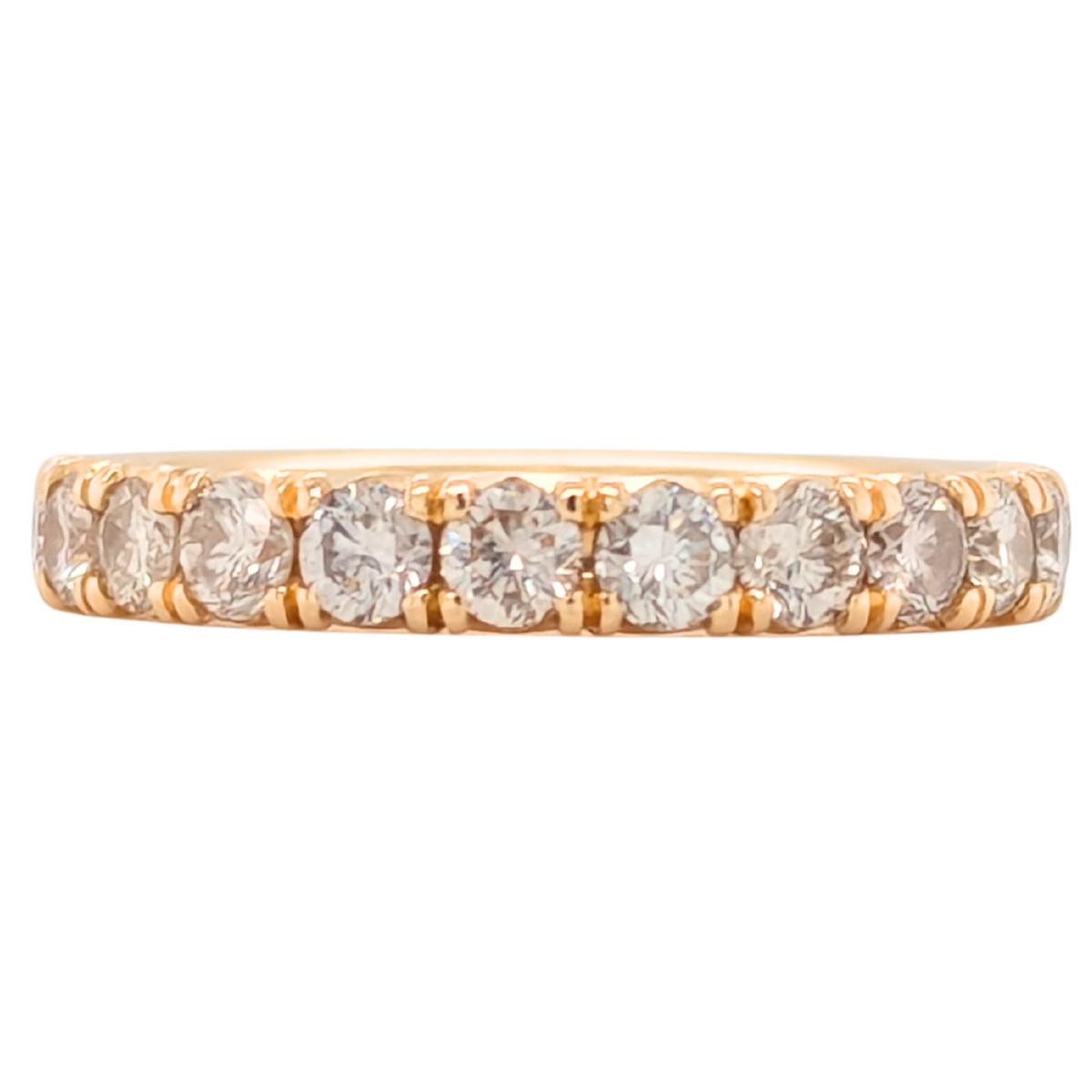 Estate: 18K Yellow Gold 12 Stone Diamond Anniversary Band