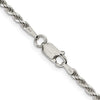 Sterling Silver 3MM Metallic Rubber Cord Brown.