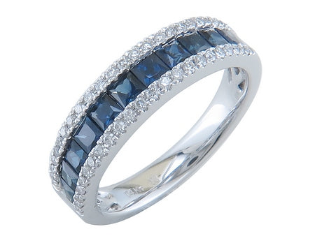 14K WG .94CTW BLUE SAPPHIRE .2