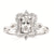 14K White Gold Forever Elegant Diamond Vintage Style HaloEngagement Ring Semi-Mount
