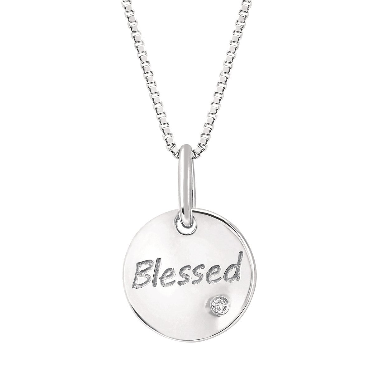 Sterling Silver Diva Diamonds Blessed Necklace